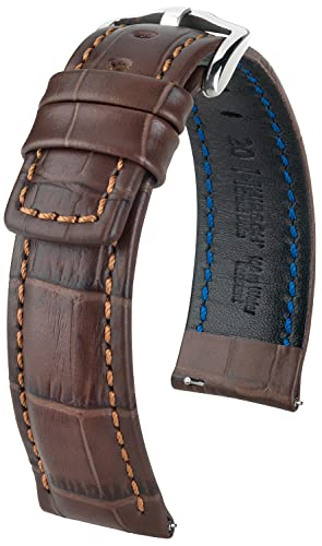 HIRSCH Uhren-Band Grand Duke L - modisches Premium-Lederband für Deine Armbanduhr - Braun - 20 mm von HIRSCH