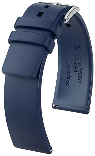 HIRSCH Uhren-Band Pure L - modisches Premium-Wechselband für Deine Armbanduhr - Blau - 20 mm von HIRSCH H