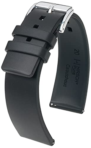 HIRSCH Uhren-Band Pure L - modisches Premium-Wechselband für Deine Armbanduhr - Schwarz - 22 mm von HIRSCH