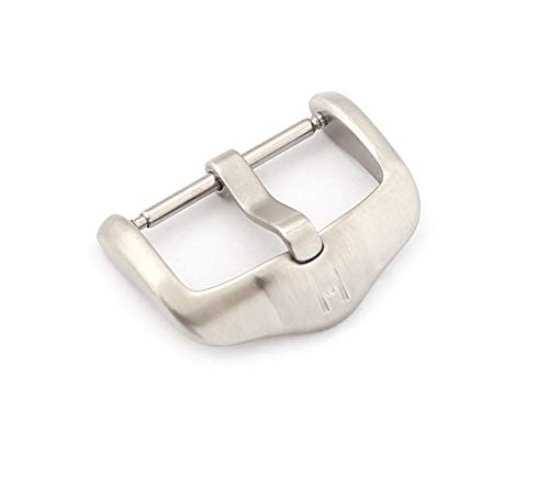 HIRSCH Unisex Dornschließe für Uhrenarmbänder L316 Edelstahl Modell Active 22 mm Silberfarben, matt von HIRSCH