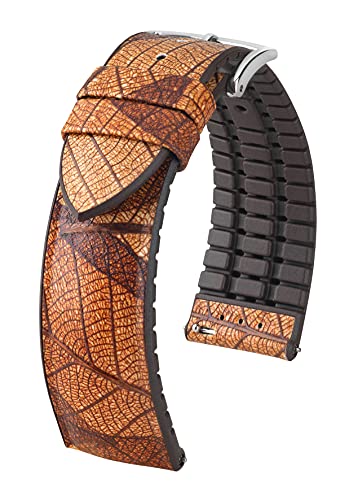 HIRSCH Unisex Performance Uhrenarmband Modell Leaf 22 mm Braun von HIRSCH