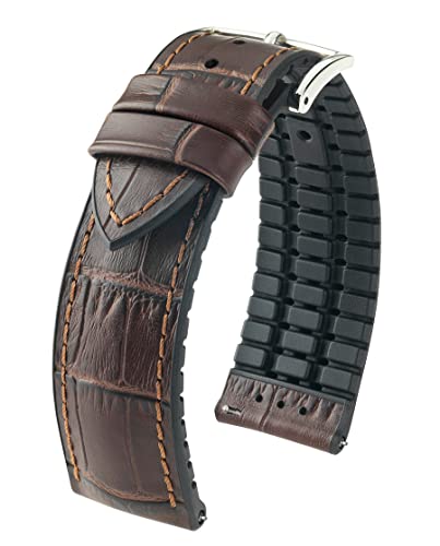 HIRSCH Unisex Performance Uhrenarmband Modell Paul 18 mm Braun von HIRSCH