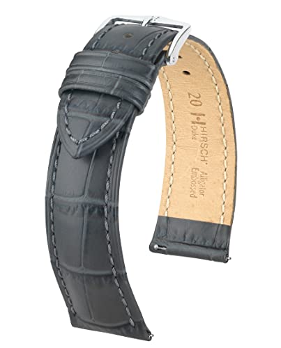 HIRSCH Unisex Uhrenarmband Alligator Style Modell Duke 18 mm Grau HIRSCH Unisex Uhrenarmband Alligator Style Modell Duke 18 mm Grau von HIRSCH