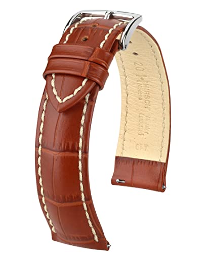 HIRSCH Unisex Uhrenarmband Alligator Style Modell Modena 20 mm Goldbraun von Hirsch