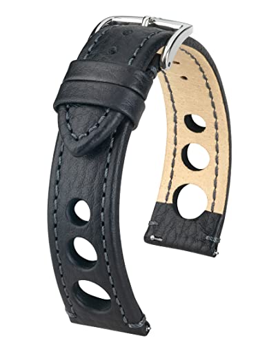 HIRSCH Unisex Uhrenarmband Büffelkalb Modell Rally 18 mm Schwarz/schwarz HIRSCH Unisex Uhrenarmband Büffelkalb Modell Rally 18 mm Schwarz/schwarz von HIRSCH