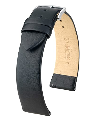 Hirsch XL Herren Uhrenarmband Kalbsleder Modell Toronto 18 mm Schwarz von HIRSCH H