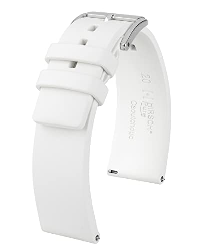 HIRSCH XS Damen Caoutchouc Uhrenarmband Modell Pure 18 mm Weiß von HIRSCH