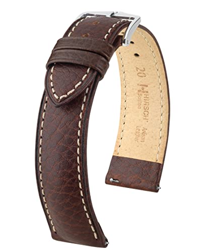 HIRSCH XS Damen Uhrenarmband Büffelkalb Modell Boston 22 mm Braun von HIRSCH