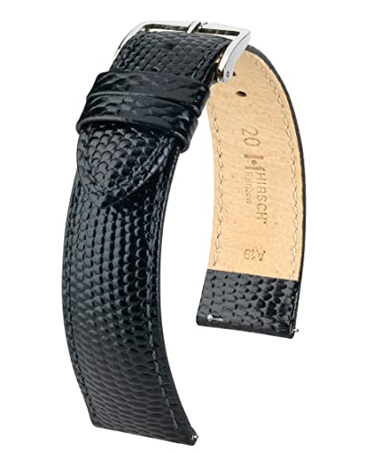 HIRSCH Rainbow M, Eidechse geprägt, 50 schwarz, 16 mm, Goldschließe HIRSCH Rainbow M, Eidechse geprägt, 50 schwarz, 16 mm, Goldschließe von HIRSCH