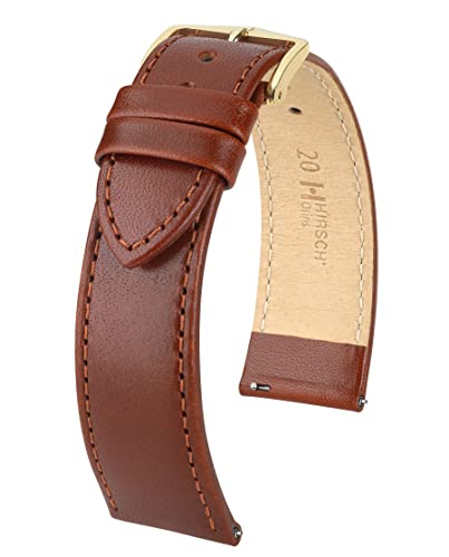 HIRSCH XS Damen Uhrenarmband Rindboxleder Modell Osiris 18 mm Goldbraun von HIRSCH H