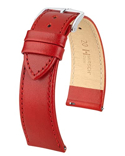 HIRSCH XS Damen Uhrenarmband Rindboxleder Modell Osiris 20 mm Rot von HIRSCH
