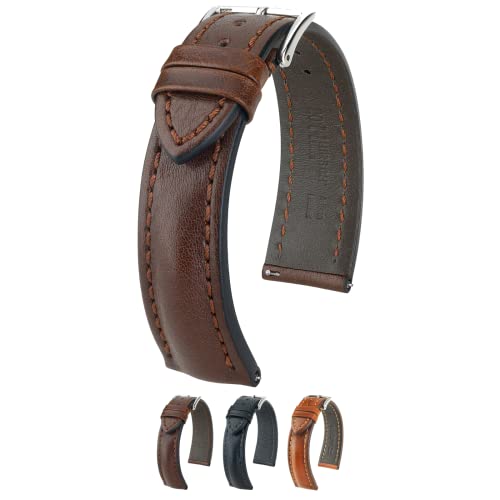 Hirsch Lucca: braun mit toskanischem Kalbsleder 22 mm Leder Uhrenarmband 04902010-2-22 von HIRSCH