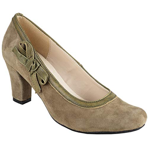 HIRSCHKOGEL Damen 3006856 Pumps, Grün (Khaki 046), 39 EU von Hirschkogel