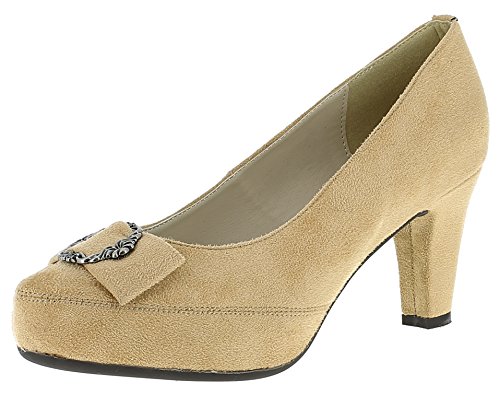 Hirschkogel Damen Pumps Vivien mit Zierschnalle - Beige Gr. 44 von Hirschkogel