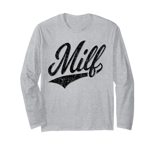 Milf, College-SKRIPT, SPORTTRIKOT-Stil, Mama, Mutter Langarmshirt von HIS AND HERS MILF AND DILF COUPLES FUN TEES