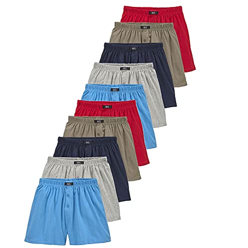 HIS Weite Herren Boxershorts mit Eingriff H.I.S | 10 Stück (10 x farbig, 3XL | 9) von HIS LM