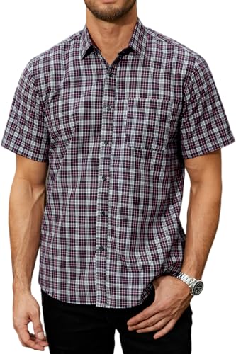 HISDERN Hemd Kariert Herren Kurzarm Herren Marine Blau Freizeithemd Kariertes Hemden Sommerhemd Arbeitshemd für Männer Regular Fit mit Tasche S HISDERN Hemd Kariert Herren Kurzarm Herren Marine Blau Freizeithemd Kariertes Hemden Sommerhemd Arbeitshemd für Männer Regular Fit mit Tasche S von HISDERN