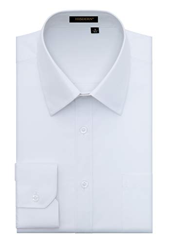 HISDERN Herren Hemd Langarm Regular Fit Hemden für Business Freizeithemden Herrenhemden Weib XL von HISDERN