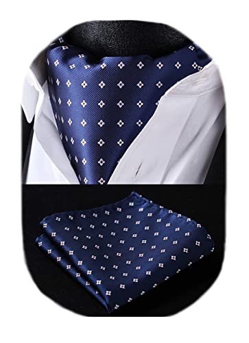 HISDERN Herren Krawattenschal Blau Krawattenschal mit Einstecktuch Taschentuch Set Halstuch fur Hochzeit Business Paisley Blumen Ascot Krawatte und Einstecktuch… HISDERN Herren Krawattenschal Blau Krawattenschal mit Einstecktuch Taschentuch Set Halstuch fur Hochzeit Business Paisley Blumen Ascot Krawatte und Einstecktuch… von HISDERN