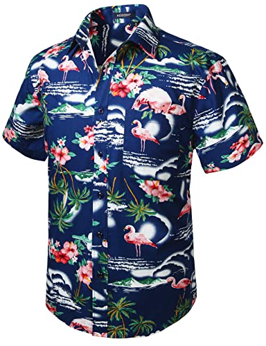 HISDERN Herren Funky Blau Hawaiihemd Freizeithemden Flamingo Unisex Kurzarm Vordertasche Urlaub Sommer Aloha Bedruckter Beach Strand Beilaufig Hawaii Hemd S-2XL HISDERN Herren Funky Blau Hawaiihemd Freizeithemden Flamingo Unisex Kurzarm Vordertasche Urlaub Sommer Aloha Bedruckter Beach Strand Beilaufig Hawaii Hemd S-2XL von HISDERN