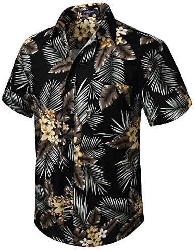 HISDERN Herren Funky Hawaiihemd Blumenblatt Hemden Kurzarm Vordertasche Urlaub Sommer Aloha Bedruckter Strand Lässig Schwarz Braun Hawaii Blumenhemd HISDERN Herren Funky Hawaiihemd Blumenblatt Hemden Kurzarm Vordertasche Urlaub Sommer Aloha Bedruckter Strand Lässig Schwarz Braun Hawaii Blumenhemd von HISDERN