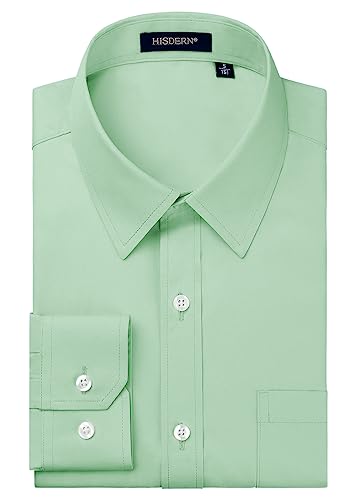 HISDERN Herren Hemd Langarm Formelle Hemd Businesshemden Freizeithemden Langarmhemd Regular Fit Freizeithemd Hemden Hellgrün 4XL HISDERN Herren Hemd Langarm Formelle Hemd Businesshemden Freizeithemden Langarmhemd Regular Fit Freizeithemd Hemden Hellgrün 4XL von HISDERN