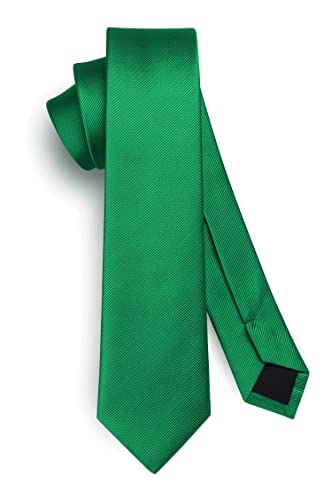 HISDERN Herren Krawatte Grün Schmale Einfarbig Seide Krawatten für Herren Klassische Formelle Elegante Schlipse Hochzeit Party Business Krawatte 6cm von HISDERN