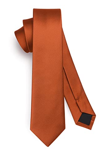 HISDERN Herren Krawatte Orange Schmale Einfarbig Seide Krawatten für Herren Klassische Formelle Elegante Schlipse Hochzeit Party Business Krawatte 6cm von HISDERN