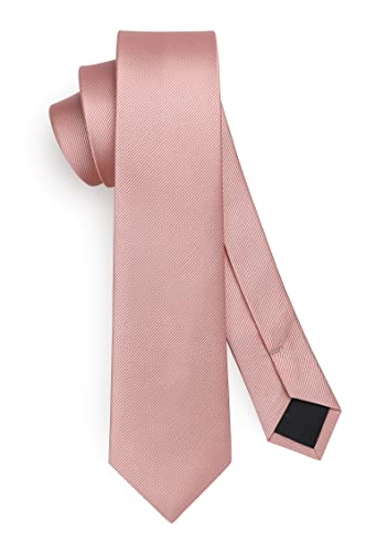 HISDERN Herren Krawatte Rosa Schmale Einfarbig Seide Krawatten für Herren Klassische Formelle Elegante Schlipse Hochzeit Party Business Krawatte 6cm von HISDERN