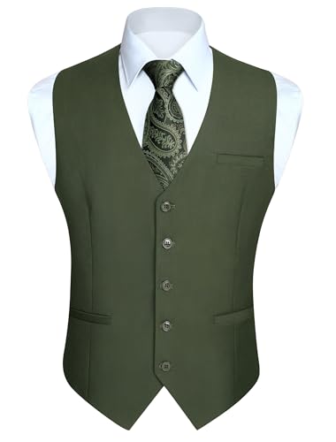 HISDERN Herren formale Hochzeitsfeier Business hellgr¨¹ne Weste Baumwolle einfarbig Weste HISDERN Herren formale Hochzeitsfeier Business hellgr¨¹ne Weste Baumwolle einfarbig Weste von HISDERN