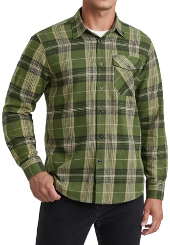 HISDERN Herren Hemd Kariertes Freizeithemd Langarm Druckknöpfe Flanellhemden Warm Holzfällerhemd Karohemd Oktoberfest Regular Fit Armeegrün 3XL HISDERN Herren Hemd Kariertes Freizeithemd Langarm Druckknöpfe Flanellhemden Warm Holzfällerhemd Karohemd Oktoberfest Regular Fit Armeegrün 3XL von HISDERN