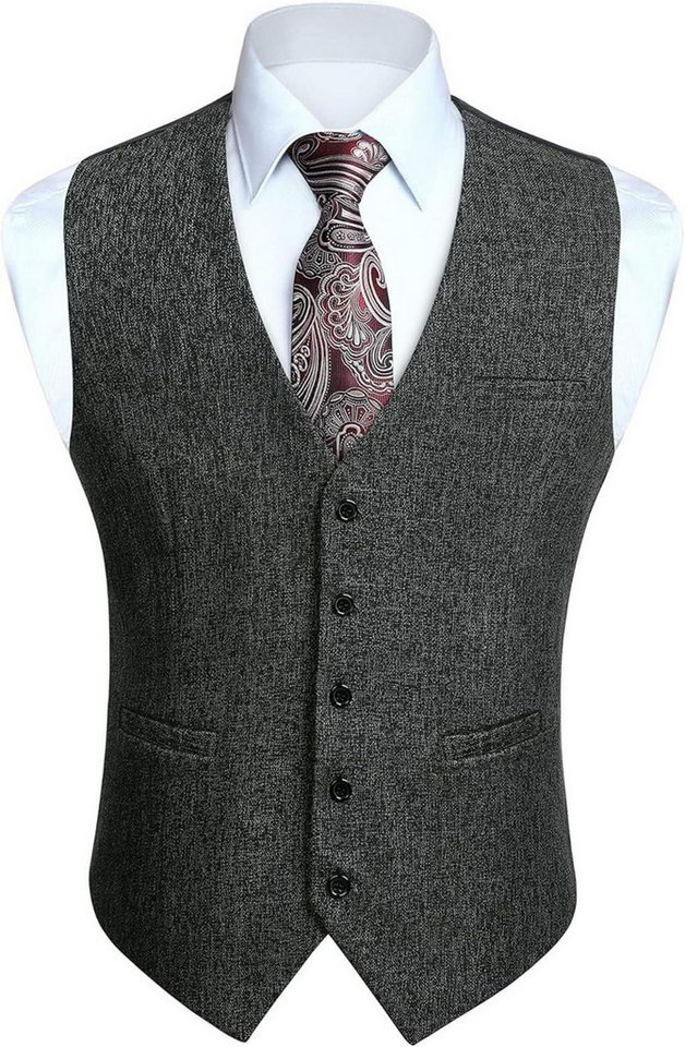 HISDERN Krawatte Herren Anzugweste Formale Hochzeit Retro Baumwolle V-Ausschnitt HISDERN Krawatte Herren Anzugweste Formale Hochzeit Retro Baumwolle V-Ausschnitt von HISDERN