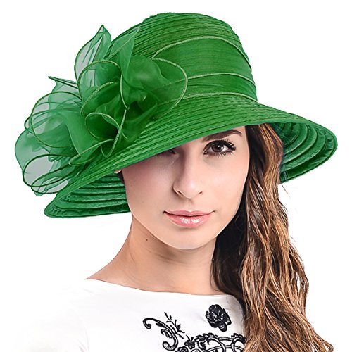 Ascot Derby Kirche Glocke Hüte Bowknot Kleid Hochzeit Party Sonnenhüte S051 (Grün) von HISSHE