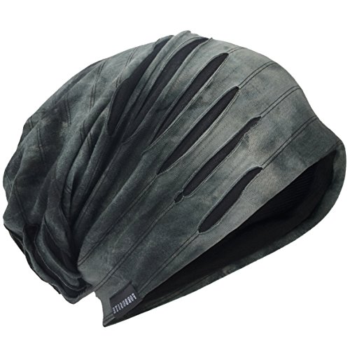HISSHE Unisex Jersey Slouch Mütze Dünne Sommer Skullcap (9A-Grau) von HISSHE