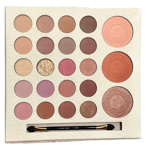 9 Farben professionelle Make-up Schattenpalette, rosa Farbe Make-up Palette, Glitter Matte Schimmer Metallic pigmentierte Make-up professionelle Palette (23 Farben - Romantische Gold und Pink) von HISUNBEN