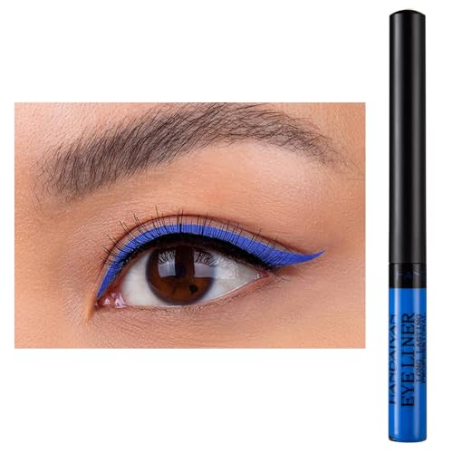 Eyeliner Wasserfest UV Glow Neon,Matte Liquid Eyeliner Set,Glühender Eyeliner Wischfest, Langanhaltend, Hohe Farbwiedergabe,Halloween Makeup Set Gift For Women-Blau -2 von HISUNBEN