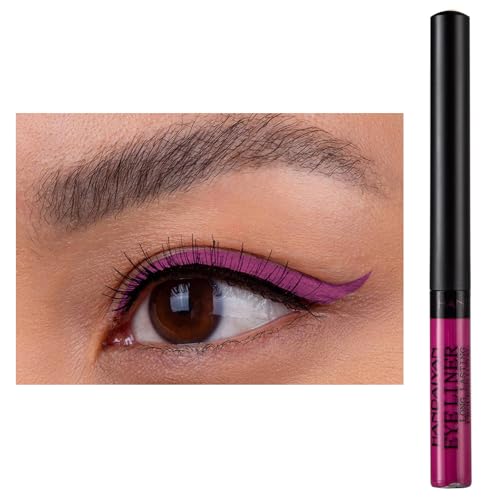 Eyeliner Wasserfest UV Glow Neon,Matte Liquid Eyeliner Set,Glühender Eyeliner Wischfest, Langanhaltend, Hohe Farbwiedergabe,Halloween Makeup Set Gift For Women-Dunkelrosa von HISUNBEN