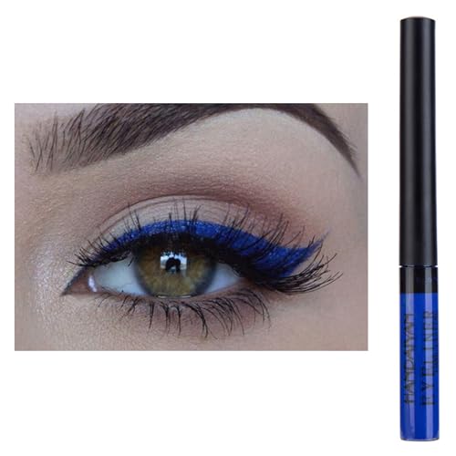 Eyeliner Wasserfest UV Glow Neon,Matte Liquid Eyeliner Set,Glühender Eyeliner Wischfest, Langanhaltend, Hohe Farbwiedergabe,Halloween Makeup Set Gift For Women-blau-2 von HISUNBEN