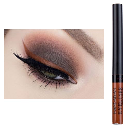 Eyeliner Wasserfest UV Glow Neon,Matte Liquid Eyeliner Set,Glühender Eyeliner Wischfest, Langanhaltend, Hohe Farbwiedergabe,Halloween Makeup Set Gift For Women-braun-2 von HISUNBEN