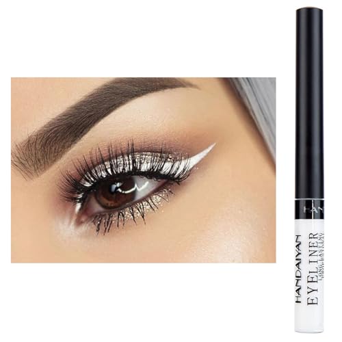 Eyeliner Wasserfest UV Glow Neon,Matte Liquid Eyeliner Set,Glühender Eyeliner Wischfest, Langanhaltend, Hohe Farbwiedergabe,Halloween Makeup Set Gift For Women-weiß von HISUNBEN