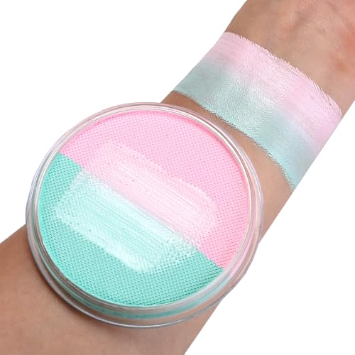 HISUNBEN Body Paints Upgrade 30g Face Paint and Children Washable Body Colour Face Paint Children's Make-Up Theatre Carnival Halloween Party Green-Pink-47 von HISUNBEN
