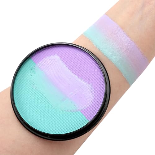 HISUNBEN Body Paints Upgrade 30g Face Paint and Children Washable Body Colour Face Paint Children's Make-Up Theatre Carnival Halloween Party Green-Purple von HISUNBEN