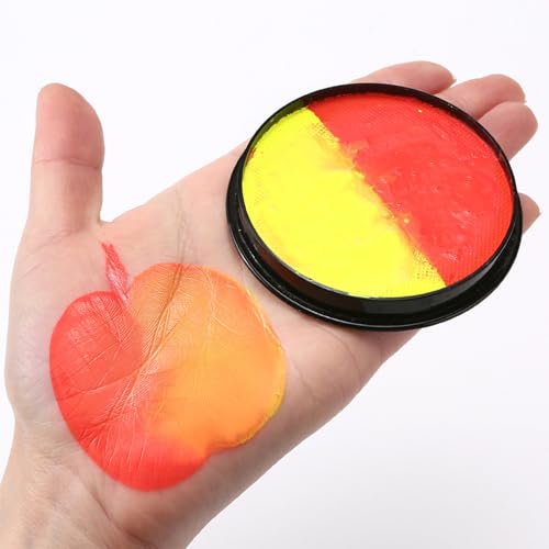 HISUNBEN Body Paints Upgrade 30g Face Paint and Children Washable Body Colour Face Paint Children's Make-Up Theatre Carnival Halloween Party Red-Yellow-34 von HISUNBEN