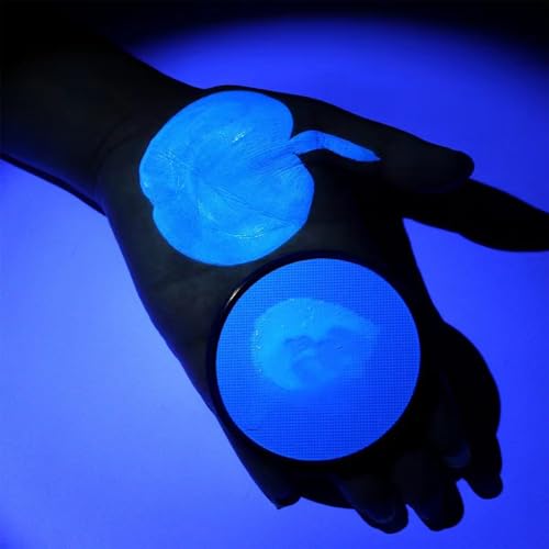 HISUNBEN Body Paints Upgrade 30g Face Paint and Children Washable Body Colour Face Paint Children's Make-Up Theatre Carnival Halloween Party UV-Blue von HISUNBEN
