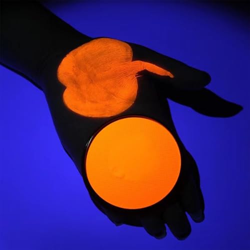 HISUNBEN Body Paints Upgrade 30g Face Paint and Children Washable Body Colour Face Paint Children's Make-Up Theatre Carnival Halloween Party UV-Orange-1 von HISUNBEN