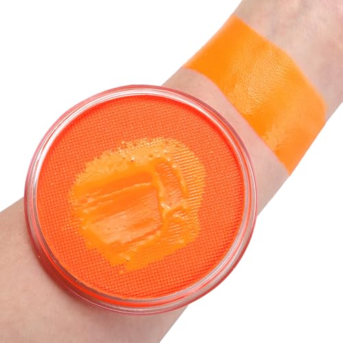 HISUNBEN Body Paints Upgrade 30g Face Paint and Children Washable Body Colour Face Paint Children's Make-Up Theatre Carnival Halloween Party UV-Orange-2 von HISUNBEN
