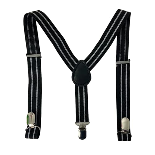 Kinder Herren Hosenträger Breit Elastisch - Längenverstellbar Y-Form mit Starken 3er Clips Hosenträger Gürtel für Damen Baby von 1-11 Jahr-3 von HISUNBEN