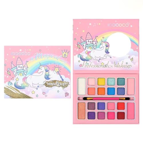 HISUNBEN Schminkset Mädchen, Ungiftig und Abwaschbar Kinder Make-Up Set Mädchen,DIY Prinzessin Kids Makeup Set for Girls, Kinder Schminkpalette,Karneval Schminke Kinderschminken (20 F) von HISUNBEN
