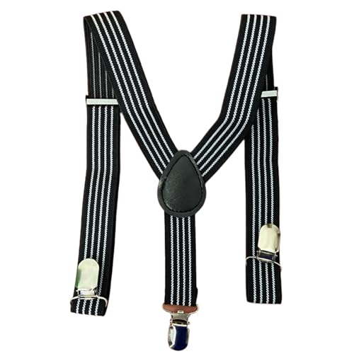 Kinder Herren Hosenträger Breit Elastisch - Längenverstellbar Y-Form mit Starken 3er Clips Hosenträger Gürtel für Damen Baby von 1-18 Jahr-10 von HISUNBEN