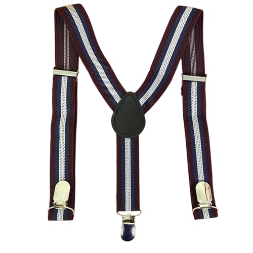 Kinder Herren Hosenträger Breit Elastisch - Längenverstellbar Y-Form mit Starken 3er Clips Hosenträger Gürtel für Damen Baby von 1-27 Jahr-19 von HISUNBEN